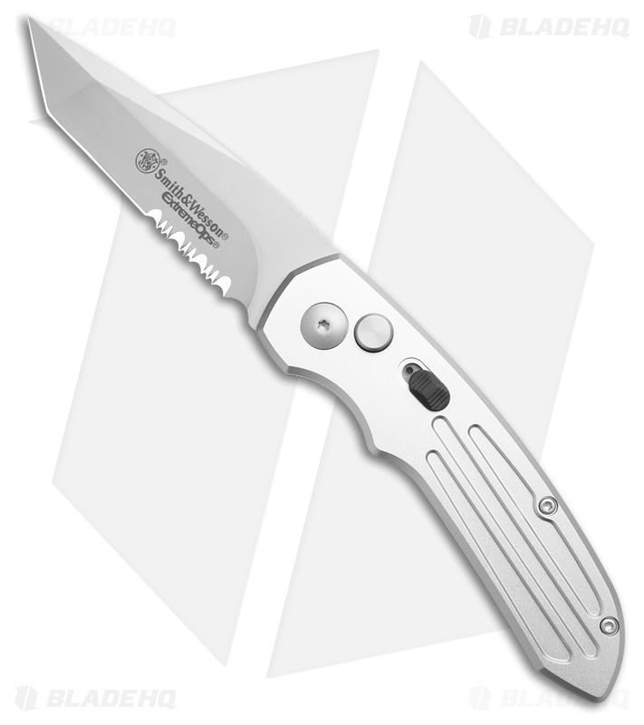 Smith & Wesson Extreme Ops Tanto Automatic Knife Gray Aluminum (3.25" BB Serr)