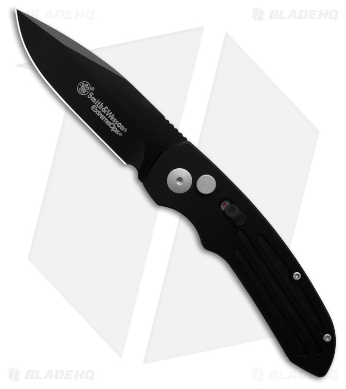 Smith & Wesson Extreme Ops Automatic Knife Black Aluminum (3.25" Black)