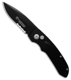 Smith & Wesson Extreme Ops Automatic Knife Black Aluminum (3.25" Black Serr)