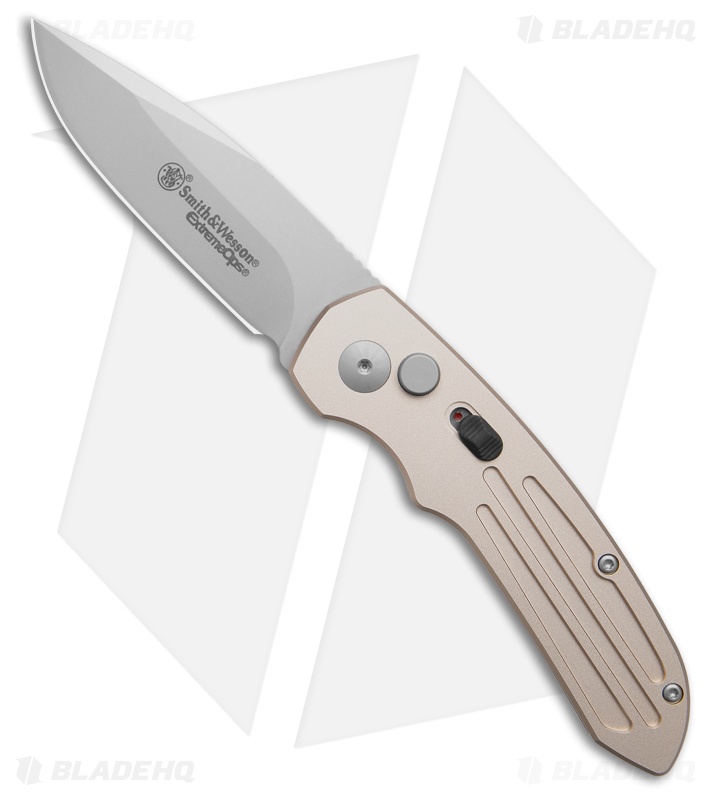 Smith & Wesson Extreme Ops Automatic Knife Champagne Aluminum (3.25" Bead Blast)