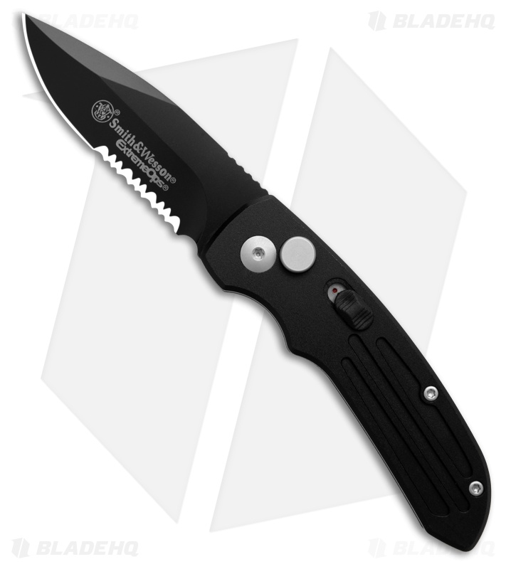 Smith & Wesson Mini Extreme Ops Automatic Knife (2.5" Black Serr) *DISC*