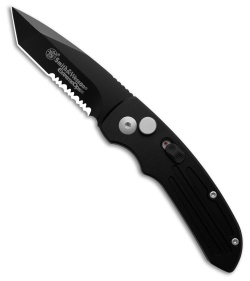 Smith & Wesson Mini Extreme Ops Tanto Automatic Knife (2.5" Black Serr) SW40BTS