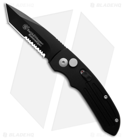 Smith & Wesson Mini Extreme Ops Tanto Automatic Knife (2.5" Black Serr) SW40BTS