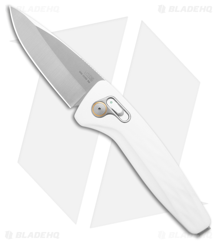 SOG One-Zero AU Automatic Knife White Al (3.1" Satin)