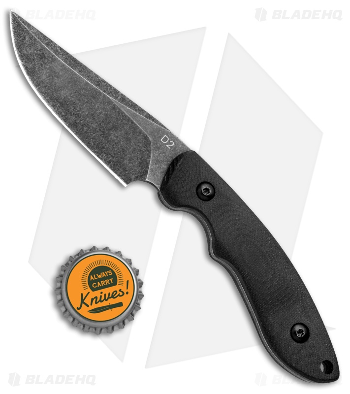 ABKT Elite Shadow Predator Fixed Blade Knife Black G-10 (3.25" Black Stonewash)