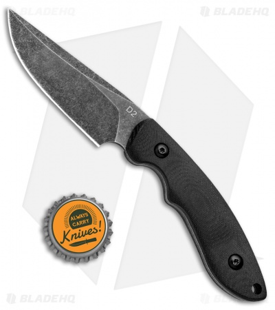 ABKT Elite Shadow Predator Fixed Blade Knife Black G-10 (3.25" Black Stonewash)