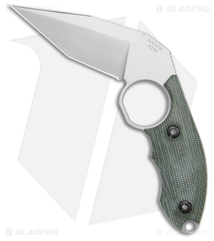 ADV Tactical Havoc Fixed Blade Knife Green G-10 (3.5" Bead Blast)