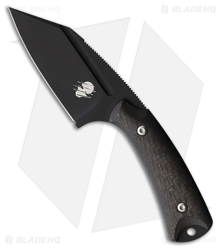 Akeron La Sanction Bastinelli Fixed Blade Knife Carbon Fiber (3" Black SW)