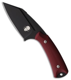 Akeron La Sanction Bastinelli Fixed Blade Knife Red G-10 (3" Black SW)