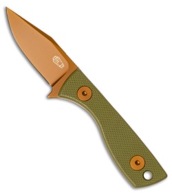 Auxiliary Manufacturing Runt Fixed Blade Knife Green G-10 (2.1" Rose)
