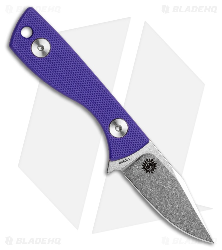 Auxiliary Manufacturing Runt Fixed Blade Knife Purple G-10 (2.1" SW)