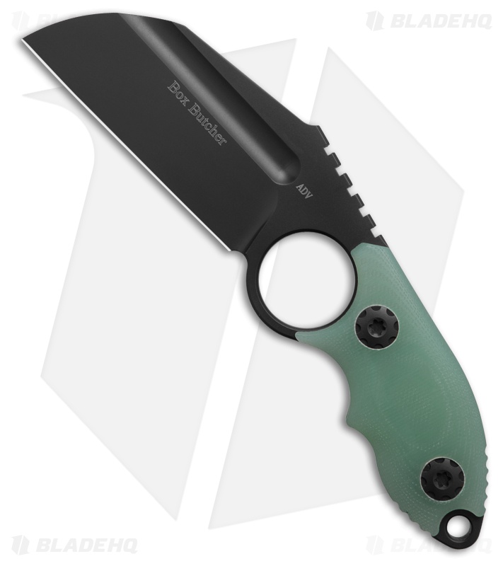 AdV Tactical Box Butcher Fixed Blade Knife Jade G-10 Black