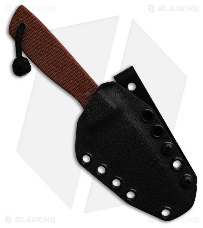 Auxiliary Manufacturing Runt XL Fixed Blade Knife Brown Mircarta (3" Black SW)