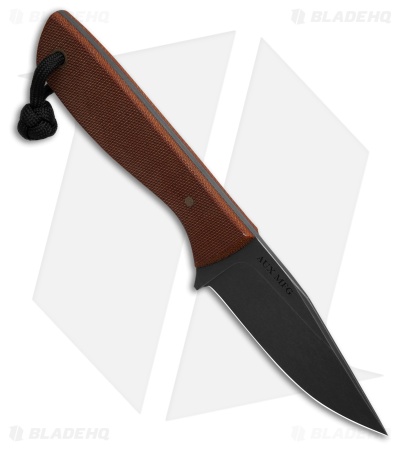 Auxiliary Manufacturing Runt XL Fixed Blade Knife Brown Mircarta (3" Black SW)