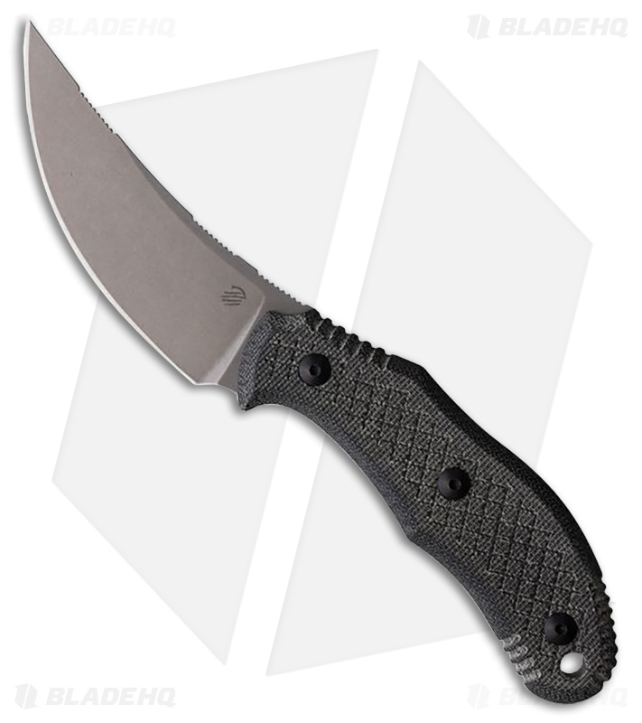 Bastinelli Creations Chopper Fixed Blade Knife Black Canvas Micarta (3.5" SW)