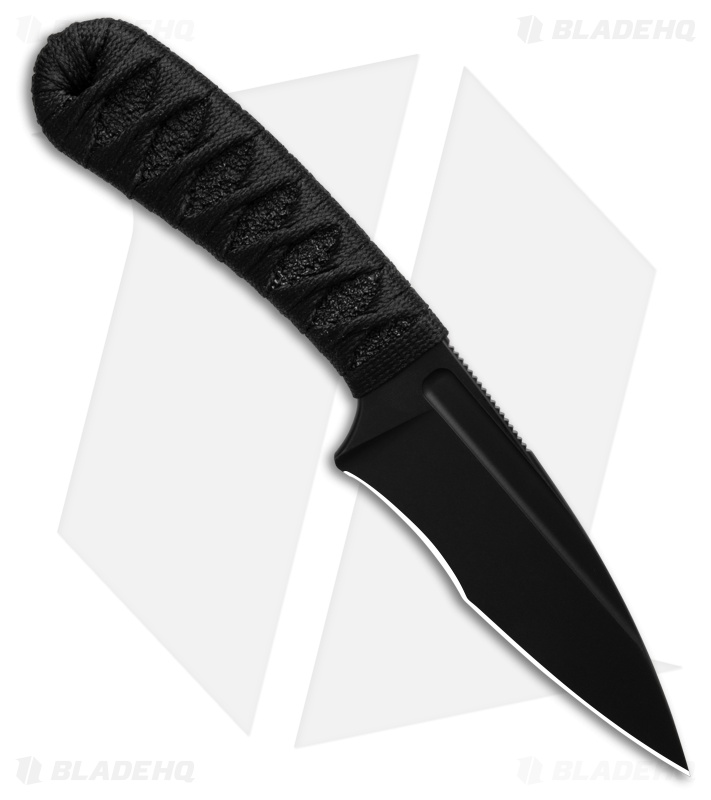 Bastinelli Creations SIN Fixed Blade Knife Menuki (3.75" Black Stonewash)