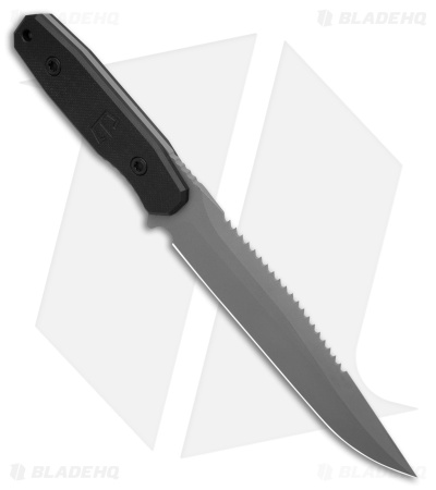 Blackside Customs Rogue 1 Fixed Blade Knife Black G-10 (4.75" Graymatter Saw)