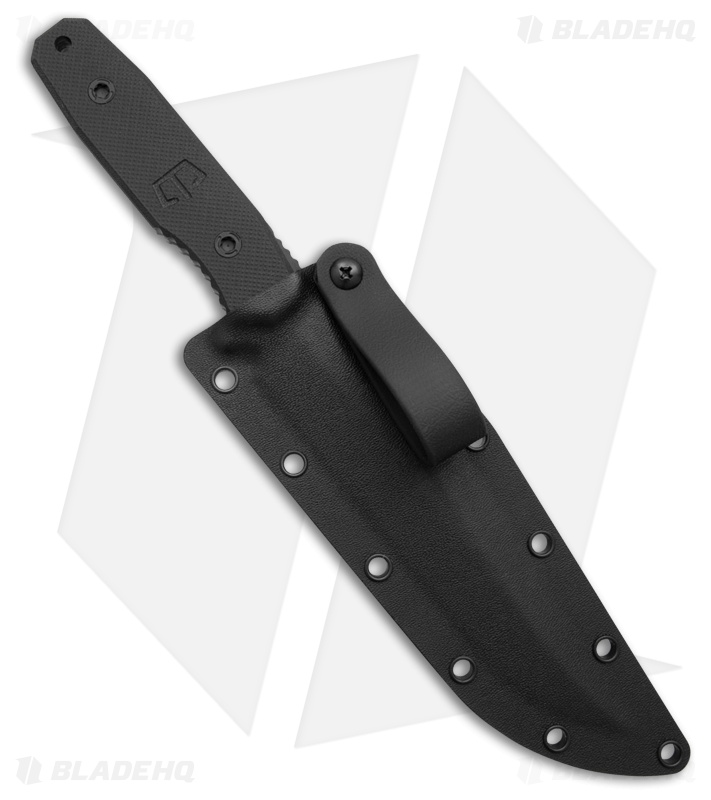 Blackside Customs Rogue 1 Fixed Blade Knife Triple Black G-10 (4.75" Black Saw)