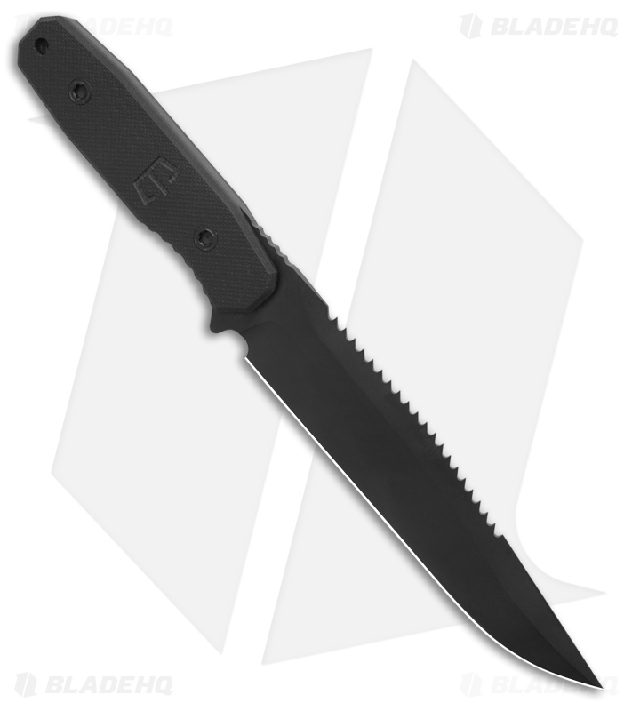 Blackside Customs Rogue 1 Fixed Blade Knife Triple Black G-10 (4.75" Black Saw)