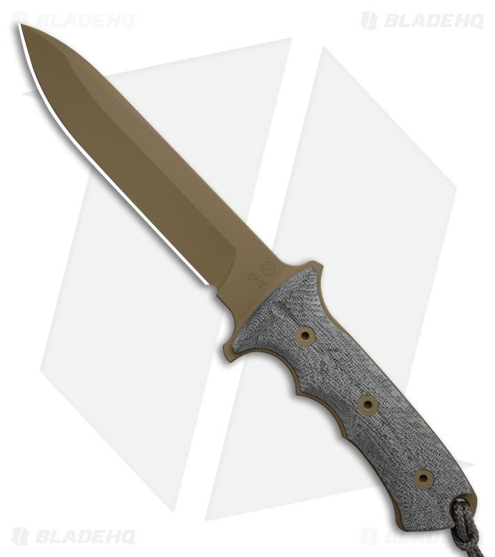 Chris Reeve Knives Green Beret Fixed Blade Knife Black Micarta (7" FDE)