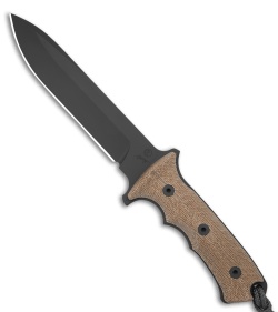 Chris Reeve Knives Green Beret Fixed Blade Knife Natural Micarta (7" Black)