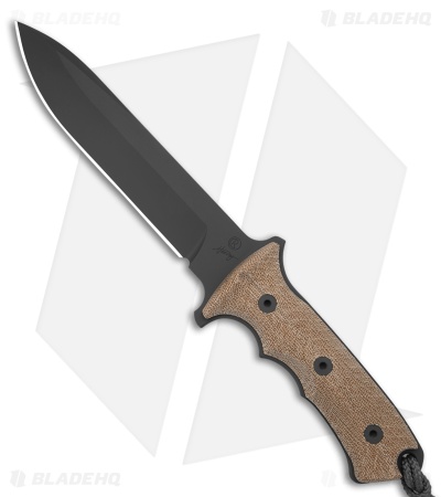 Chris Reeve Knives Green Beret Fixed Blade Knife Natural Micarta (7" Black)