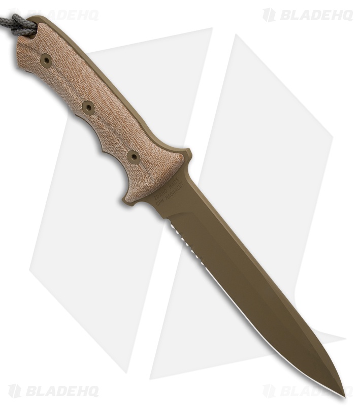 Chris Reeve Knives Green Beret Knife Natural Micarta  (7" FDE Serr)