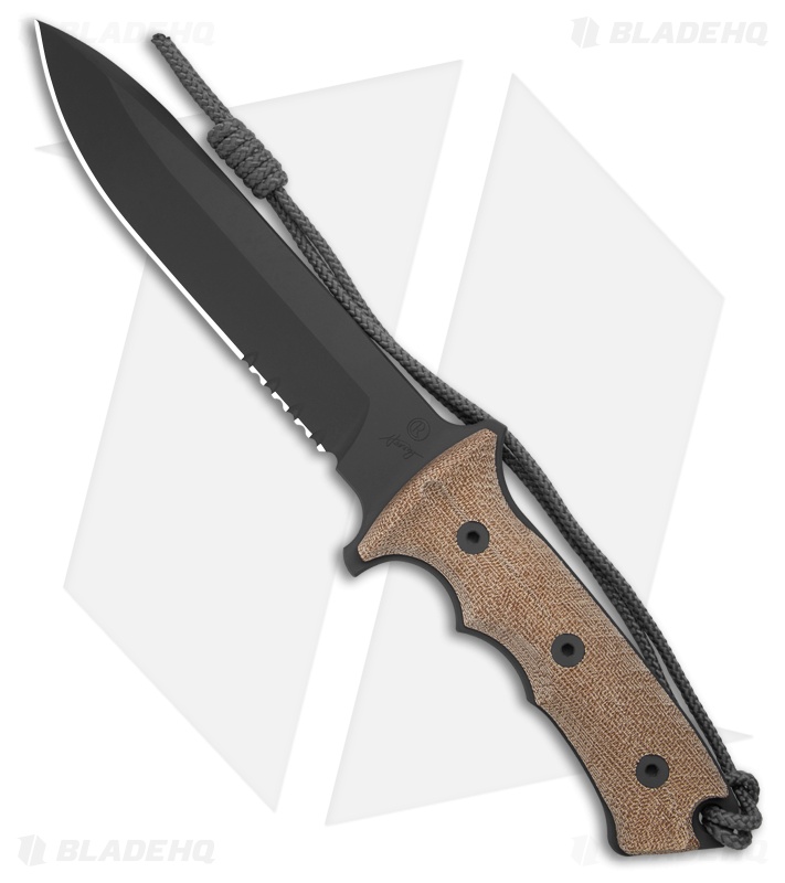 Chris Reeve Knives Green Beret Fixed Blade Knife Natural Micarta (7" Black Serr)