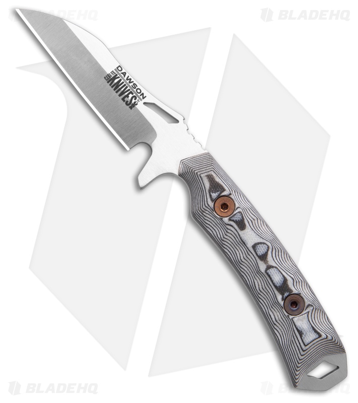 Dawson Knives Revelation Fixed Blade Knife White/Black G-10 (3.1" Satin)