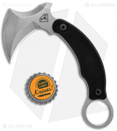 DoubleStar Halcon Non-Traditional Karambit Fixed Blade Black G-10 (2.5" SW)
