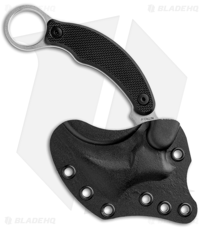 DoubleStar Halcon Non-Traditional Karambit Fixed Blade Black G-10 (2.5" SW)