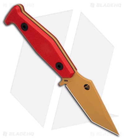 Fisher Blades Beckwith/Covert Fixed Blade Knife Red G-10 (3.1" Gold)