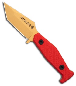 Fisher Blades Beckwith/Covert Fixed Blade Knife Red G-10 (3.1" Gold)