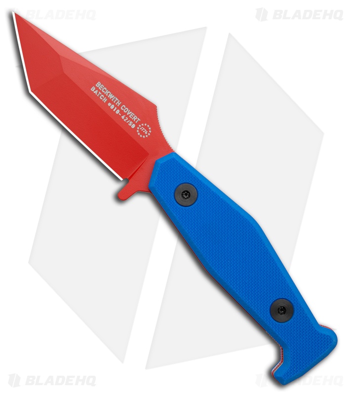 Fisher Blades Beckwith/Covert Liberty Fixed Blade Knife Blue G-10 (3.1" Red)