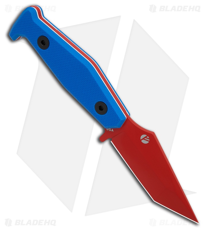Fisher Blades Beckwith/Covert Liberty Fixed Blade Knife Blue G-10 (3.1" Red)