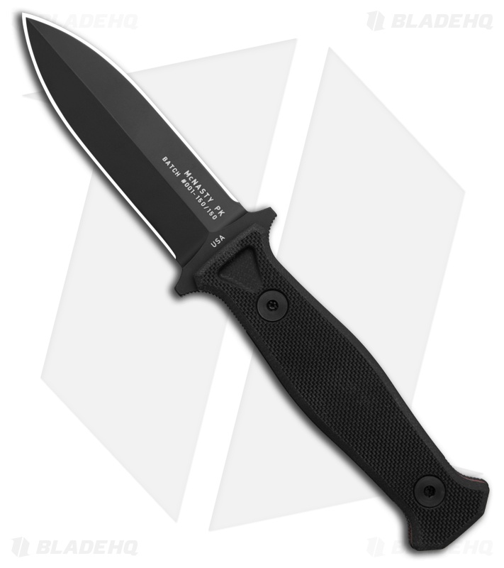 Fisher Blades McNasty Fixed Blade Knife Black G-10 (3.50" Black)