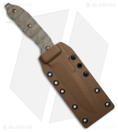 Fox Audax Fixed Blade Knife Green Canvas Micarta (5.00"  PVD Bronze)