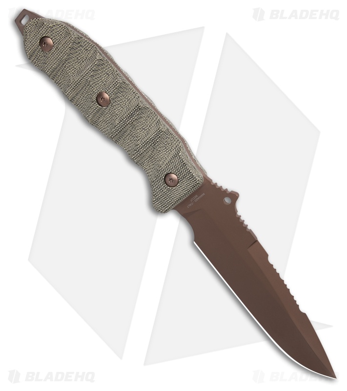 Fox Audax Fixed Blade Knife Green Canvas Micarta Fox Audax Fixed Blade Knife Green Canvas Micarta