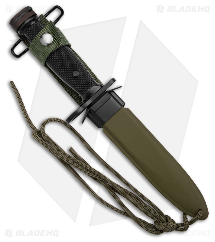 Fox Knives M7 Bayonet Fixed Blade Knife Textured Black Polymer (6.3" Black D2)
