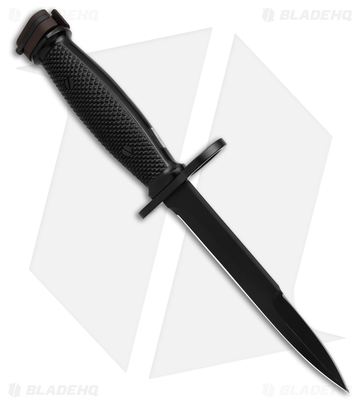 Fox Knives M7 Bayonet Fixed Blade Knife Textured Black Polymer (6.3" Black D2)