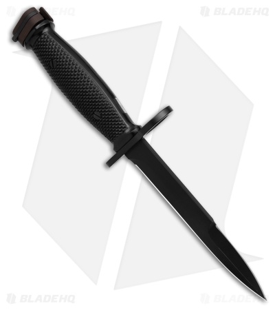 Fox Knives M7 Bayonet Fixed Blade Knife Textured Black Polymer (6.3" Black D2)