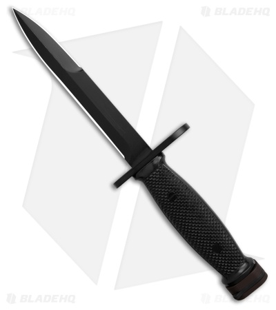 Fox Knives M7 Bayonet Fixed Blade Knife Textured Black Polymer (6.3" Black D2)