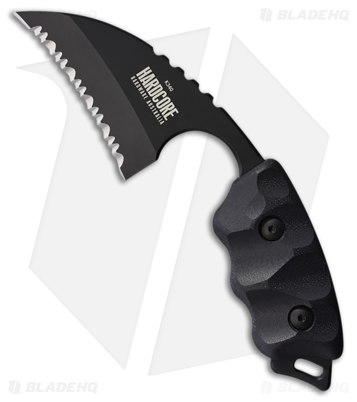 Hardcore Hardware Australia LFK-01 Fixed Blade Knife Black G-10 (2.75" BLK Serr)
