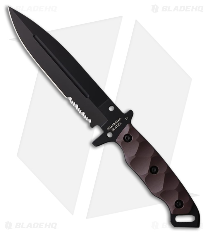 Halfbreed Blades MIK-01 Medium Infantry Knife Dark Earth G-10 (6.5" Black Serr)