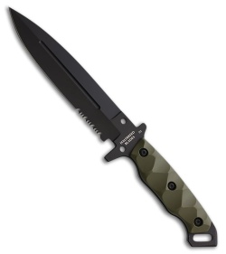 Halfbreed Blades MIK-01 Medium Infantry Knife Green G-10 (6.5" Black Serr)