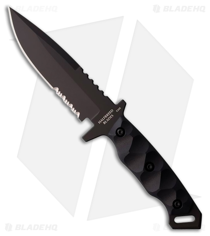 Halfbreed Blades MIK-03 Gen-2 Medium Infantry Knife Black G-10 (5.3" Black Serr)