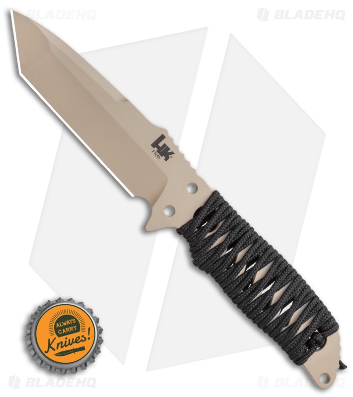 HK Fray Tanto Fixed Blade Knife Black Rubber (4.25" FDE) 55243