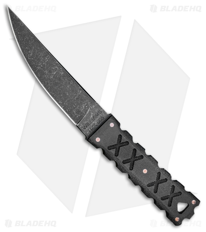 Williams Blade Design HZK 005 Hira Zukuri Kaiken Knife Black Micarta (4.5" BSW)