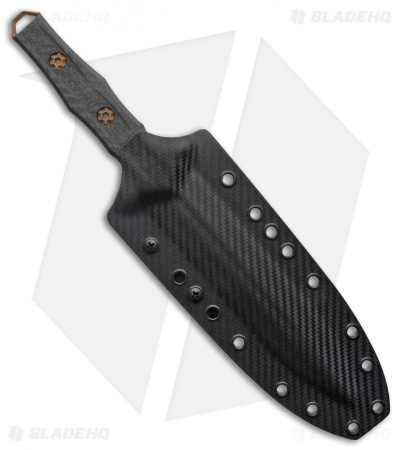 Heretic Knives Nephilim Fixed Blade Knife Carbon Fiber (6.5" Gold Ti Nitride)