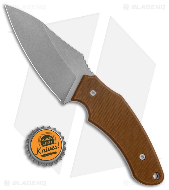 Jake Hoback Shepherd Fixed Blade Knife Brown G-10 (3.25" Stonewash)